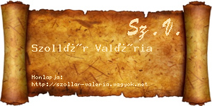 Szollár Valéria névjegykártya